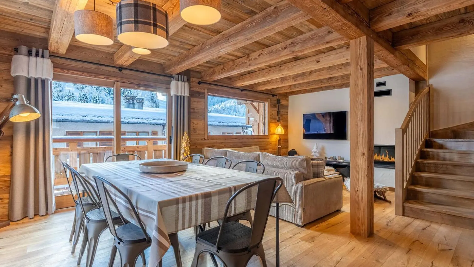 Demi-Chalet Moderne 4 Chambres + Dortoir, Terrasse, Garage - La Clusaz - Fr-1-459-238 فرنسا